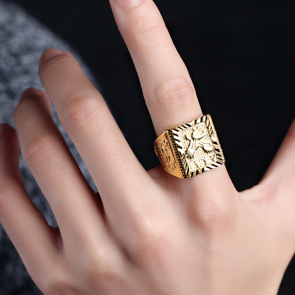 Golden Dapeng Spreads Wings Domineering Open Men's Ring