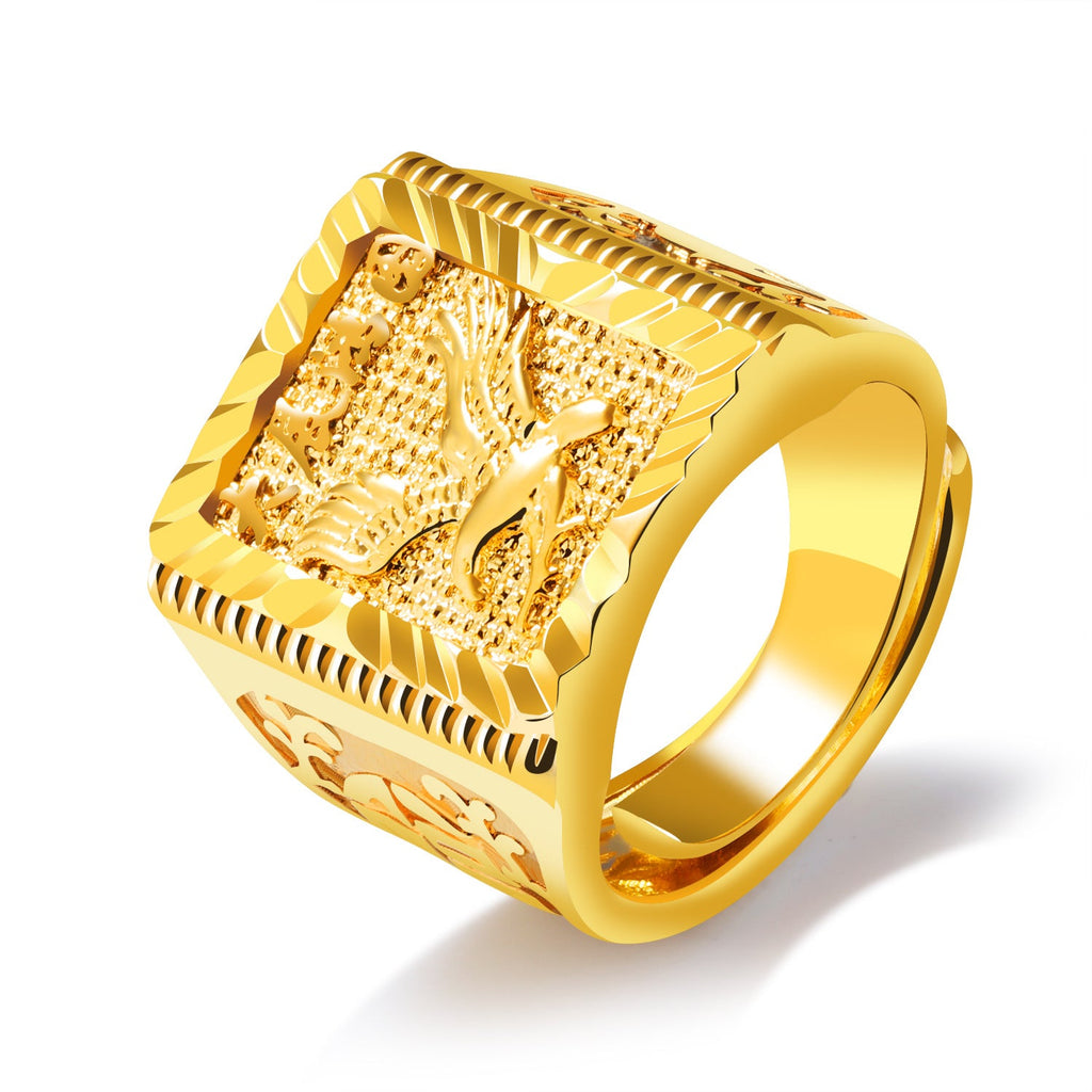 Golden Dapeng Spreads Wings Domineering Open Men's Ring