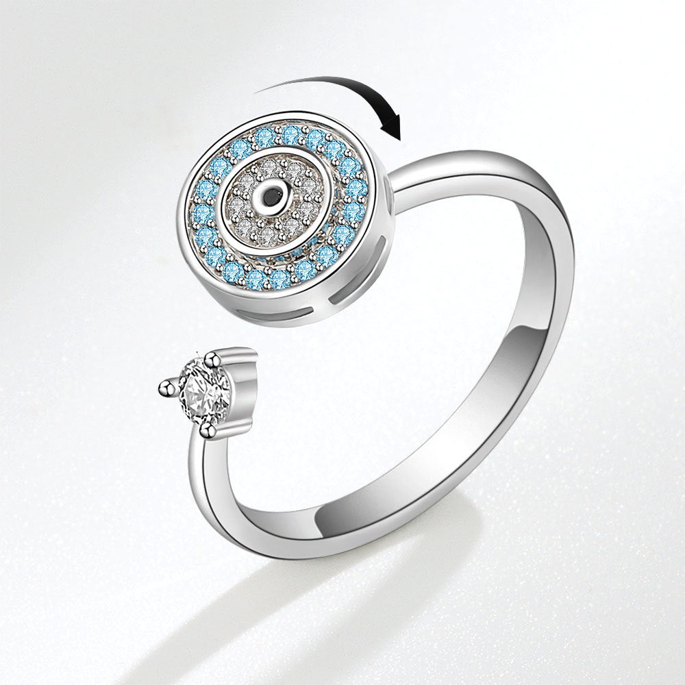 Evil Eye Fidget Anti-anxiety Ring Open Adjustable Spinner Ring Jewelry Gifts for Her