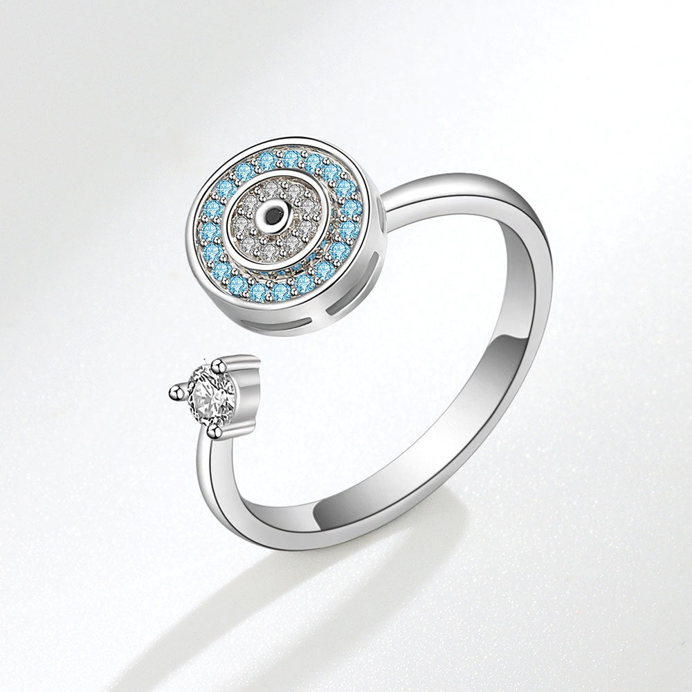 Evil Eye Fidget Anti-anxiety Ring Open Adjustable Spinner Ring Jewelry Gifts for Her