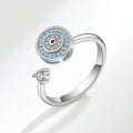Evil Eye Fidget Anti-anxiety Ring Open Adjustable Spinner Ring Jewelry Gifts for Her