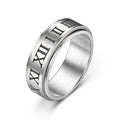 Fidget Anti-anxiety Ring Roman Numerals Open Adjustable Spinner Ring Jewelry Gifts for Him