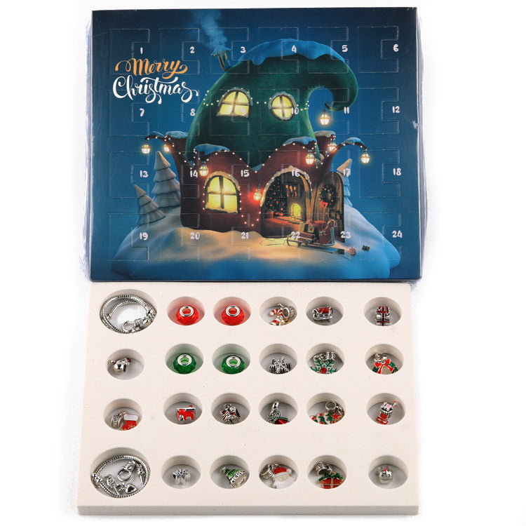 Christmas Charm Surprise Blind Box Charm Bracelet 24 Calendar Countdown Gift Box Jewelry Advent Calendar Gift Box