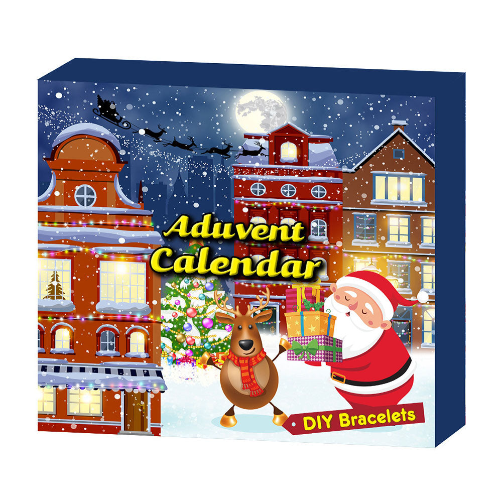 Glass Bead Braided Bead Geometric Christmas Bracelet Box 24-Day Advent Calendar To Christmas Advent (Random Style)