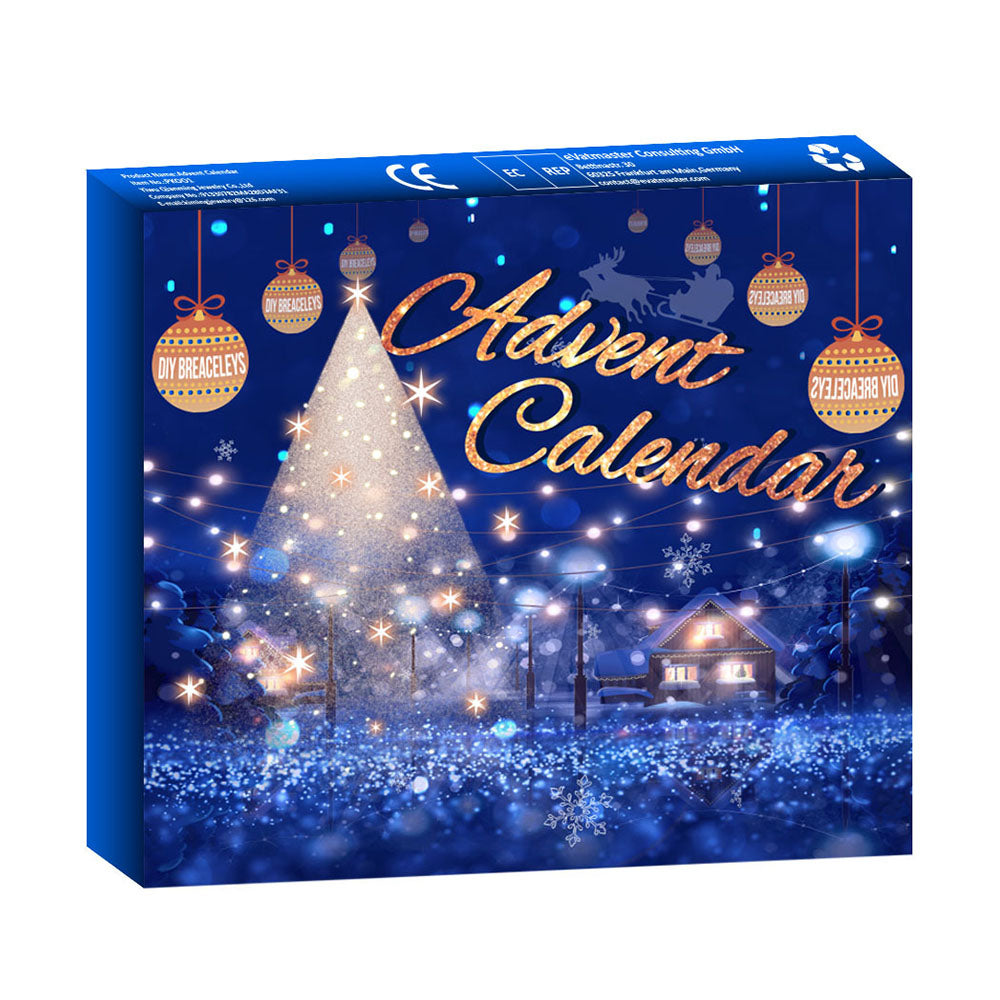 Christmas 24 Number Advent Calendar Box Diy Bracelet Jewelry Advent Calendar Gift Box (Random Style)