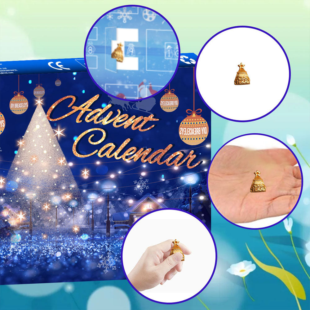 Christmas 24 Number Advent Calendar Box Diy Bracelet Jewelry Advent Calendar Gift Box (Random Style)