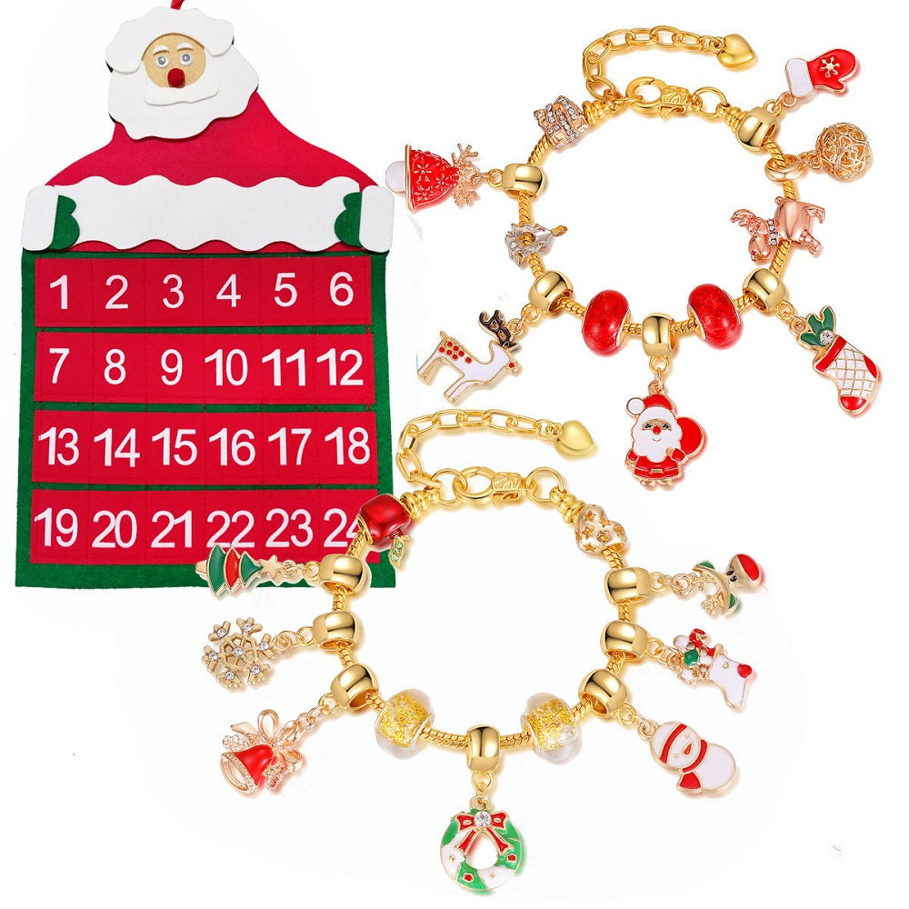 Christmas Bracelet Surprise Blind Box Charms Bracelet Set Calendar Jewelry Advent Calendar Gift Box