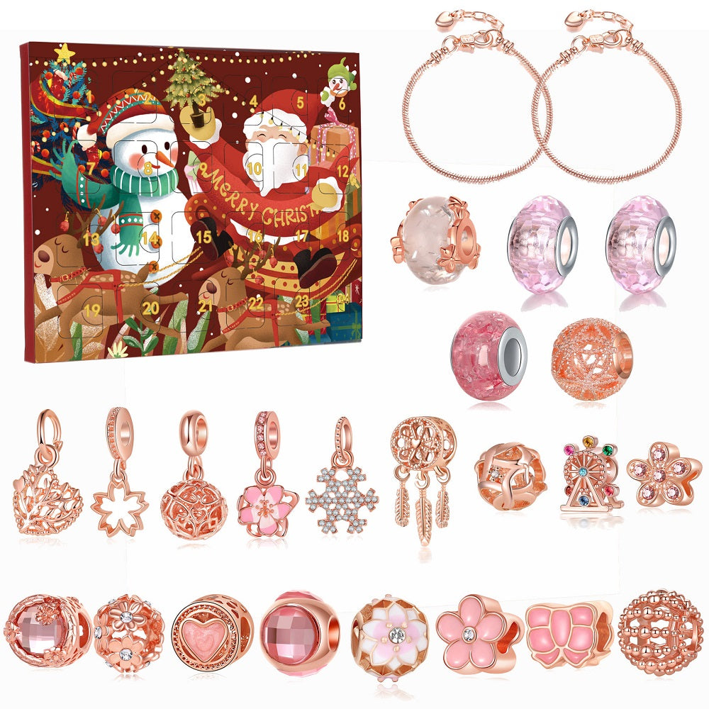 Christmas Countdown Calendar Advent Calendar DIY Bracelet Set Jewelry Advent Calendar Gift Box for Christmas Gifts