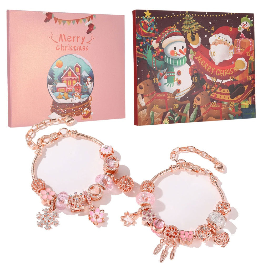Christmas Countdown Calendar Advent Calendar DIY Bracelet Set Jewelry Advent Calendar Gift Box for Christmas Gifts