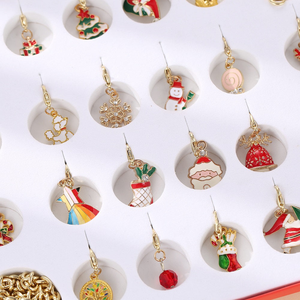Christmas Charms Bracelet Set Calendar Advent Jewelry Advent Calendar Gift Box