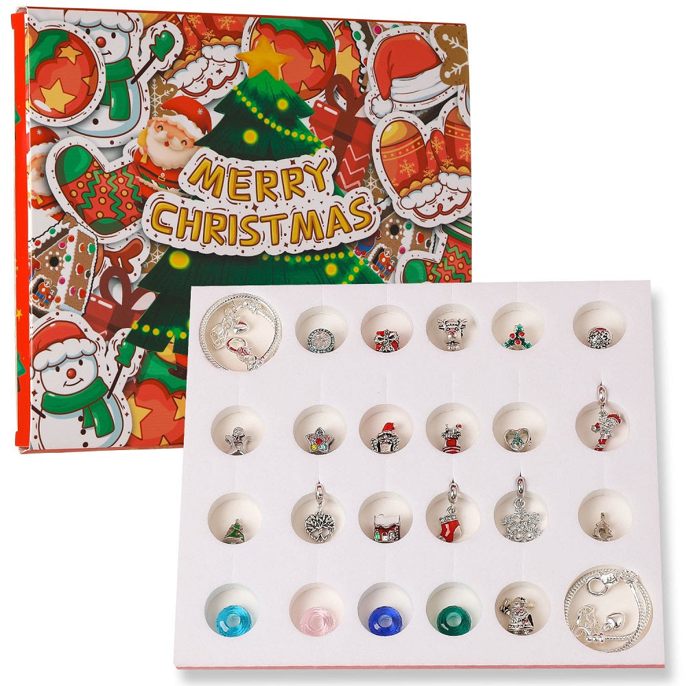 Advent Calendar Charm Box 24 Christmas Countdown Calendar Surprise Blind Box DIY Jewelry Advent Calendar Gift Box Set Christmas Gifts