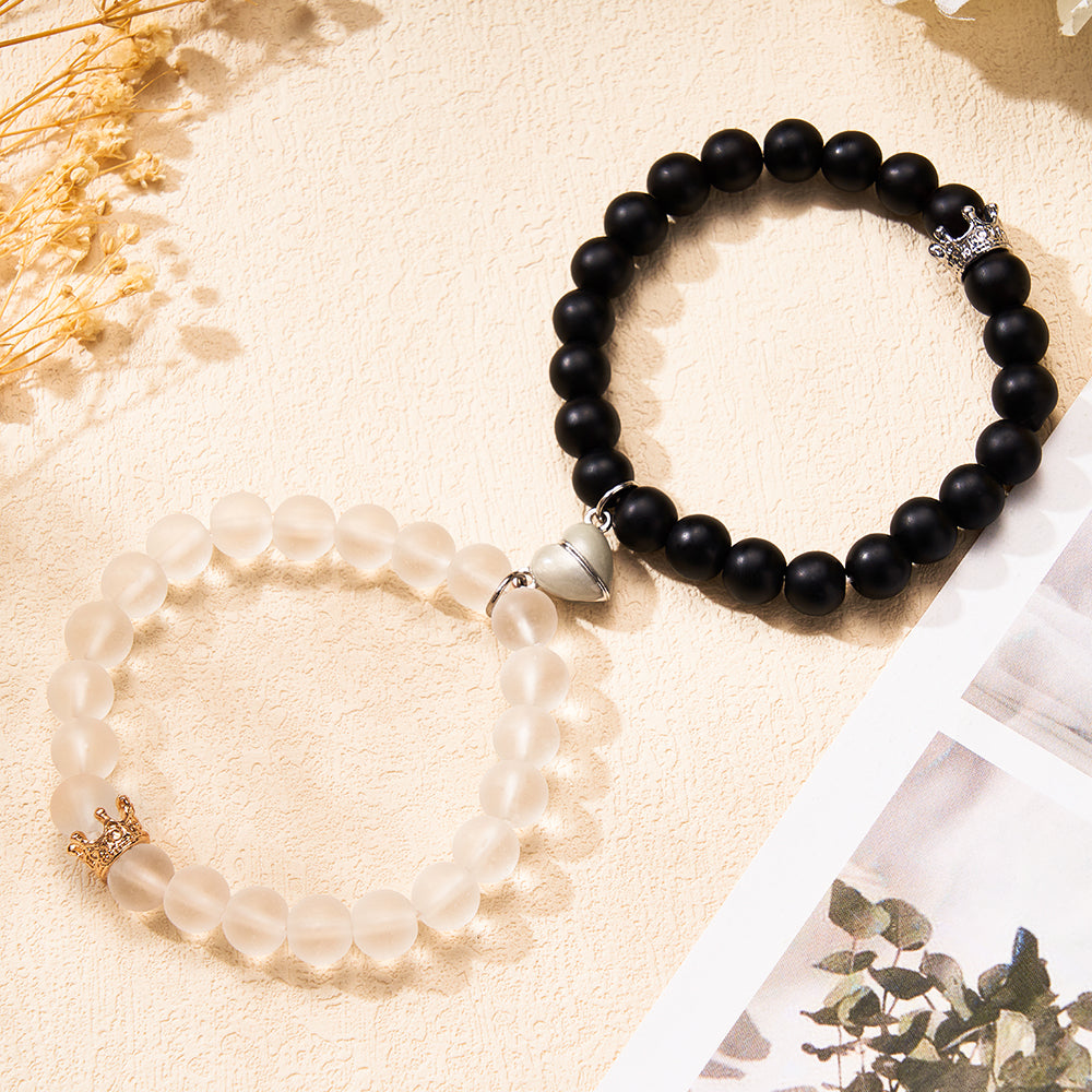Magnetic Couple Crown Bracelet Set Valentine's Day Gift for Couples
