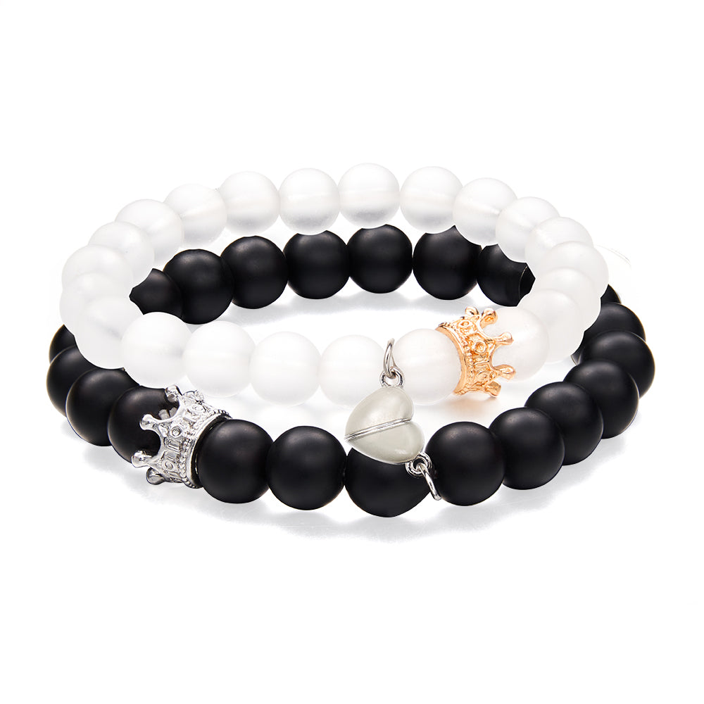 Magnetic Couple Crown Bracelet Set Valentine's Day Gift for Couples