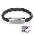 Phone Charging Bracelet - Apple Lightning to USB Cable Bracelet for iPhone, Genuine Braided Leather, Magnetic, Fits with iPad, iPod +AirPods