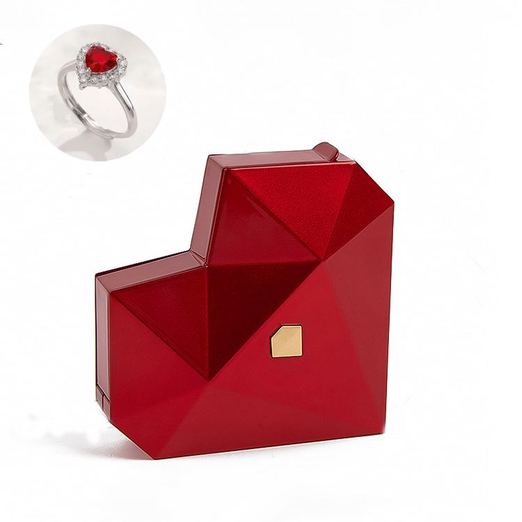 Heart Ring Box with Heart Promise Ring Open Adjustable Ring Multicolor Gift For Lover For Her