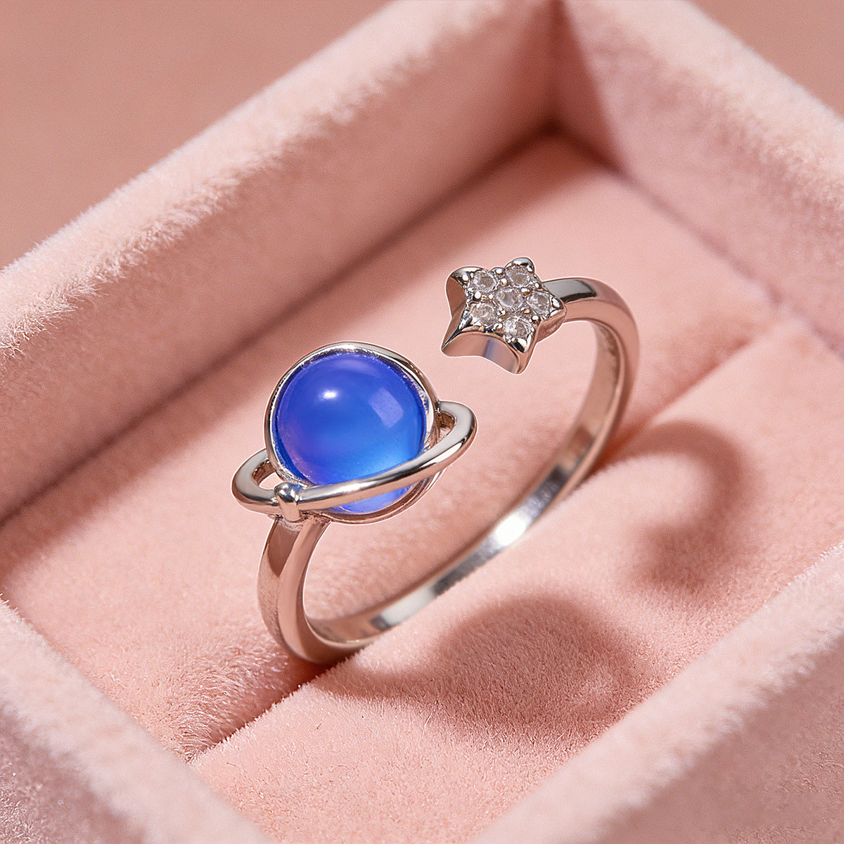 To My Daughter Gift Star & Moon Rotatable Ring Stress Relief Fidget Ring for Anxiety Relief Perfect for Birthday Gift Christmas Gift
