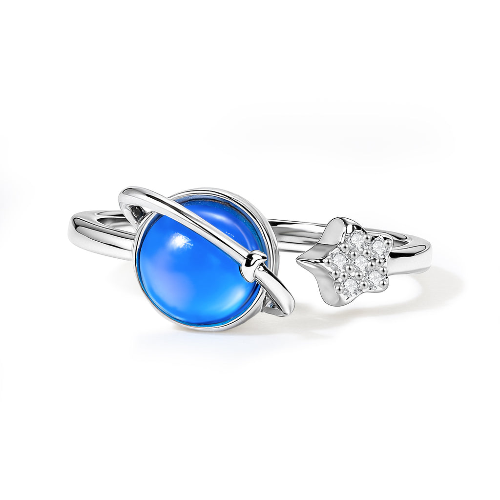 To My Daughter Gift Star & Moon Rotatable Ring Stress Relief Fidget Ring for Anxiety Relief Perfect for Birthday Gift Christmas Gift