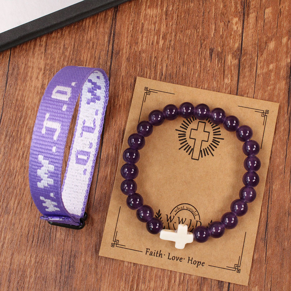 Cross Three-Piece Bracelet Woven Bracelet