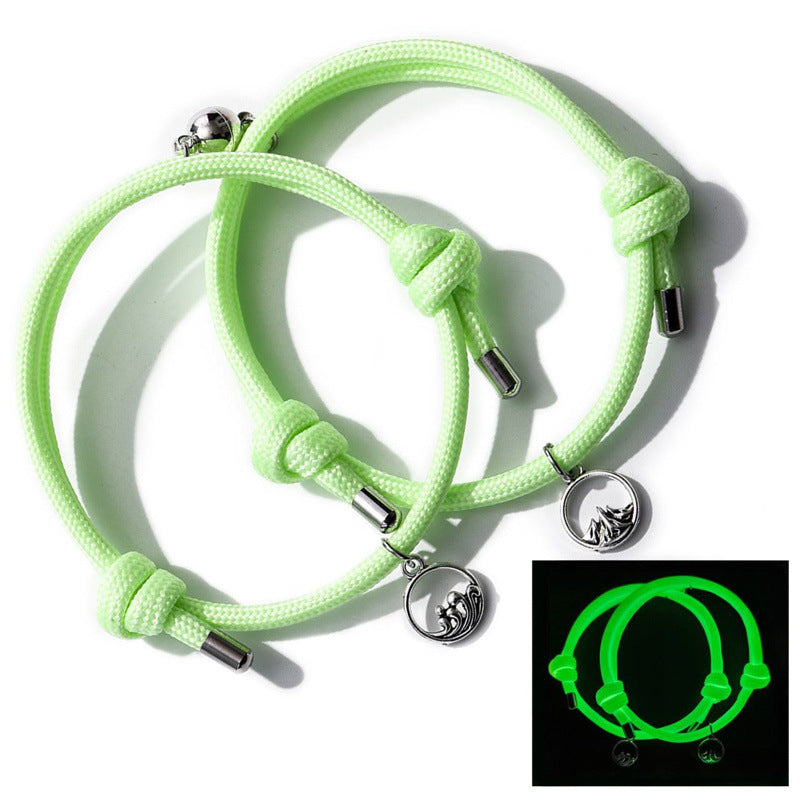Luminous Couple Magnetic Bracelets Adjustable Bracelet Jewelry
