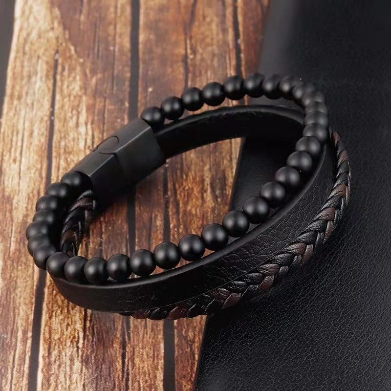 Simple Bracelet Braided Leather Bracelet Men's Gifts