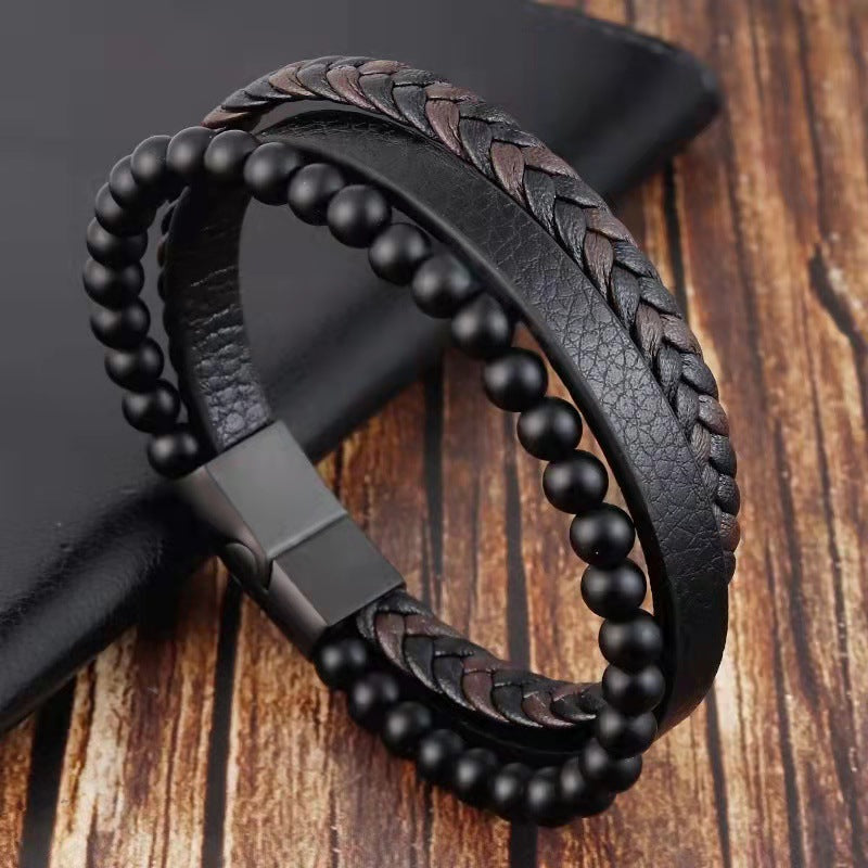 Simple Bracelet Braided Leather Bracelet Men's Gifts