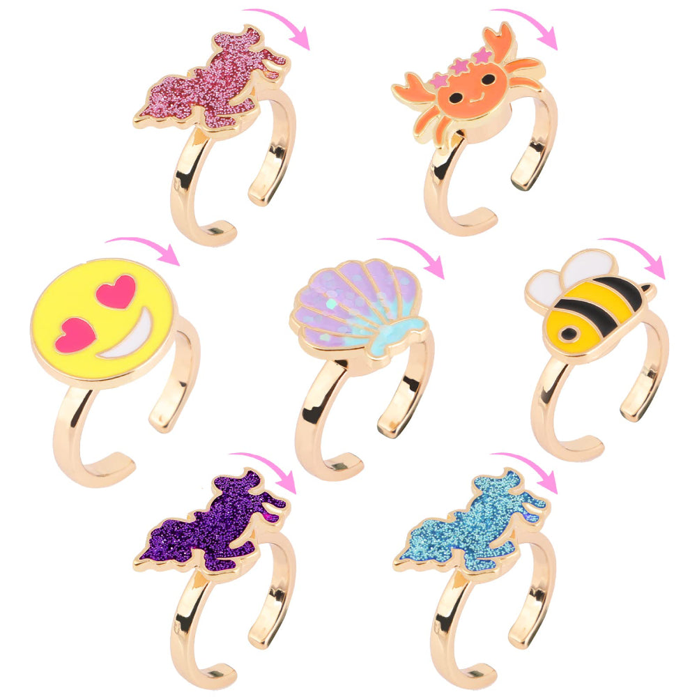 Fidget Rings for Anxiety Adjustable Rotating Rings for Women Girl Best Gifts for Birthday Holiday