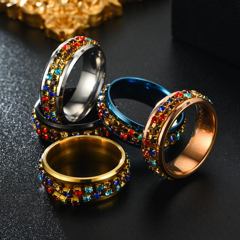 Stainless Steel Rotating Rings Anxiety Relieving Ring Jewelry Gifts for Women Men