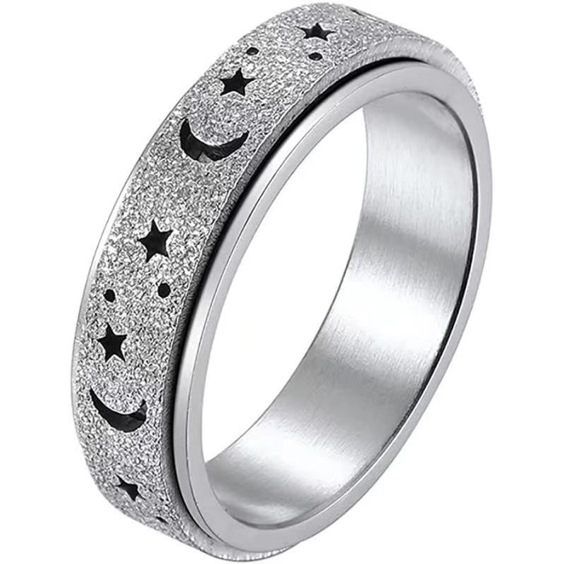 Anxiety Ring for Women Men Moon Star Relieving Anxiety Rotating Ring Jewelry Gifts