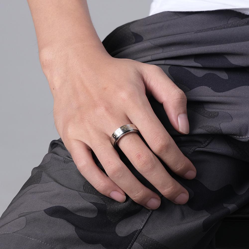 Spinner Ring Relieving Anxiety Stainless Steel Moon Star Rotating Ring Jewelry Gifts
