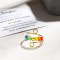 Rotating Ring Relieving Anxiety Adjustable Rainbow Fidget Ring Jewelry Gift for Women