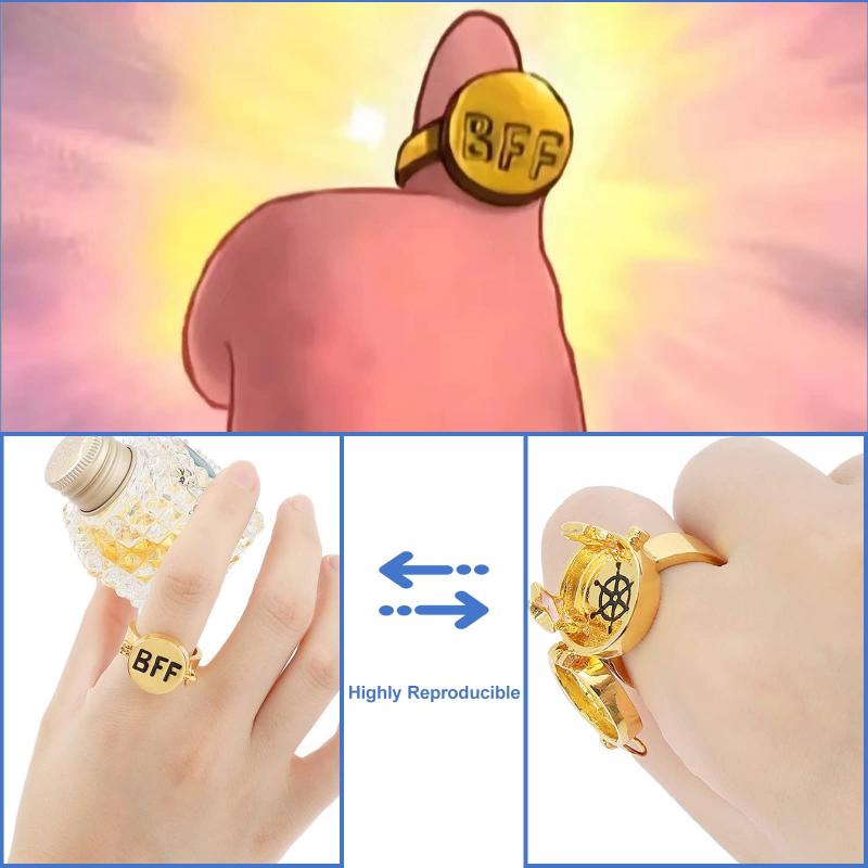 Best Friends Forever Ring Adjustable Spinner Ring Jewelry Gift for Lovers Best Friends