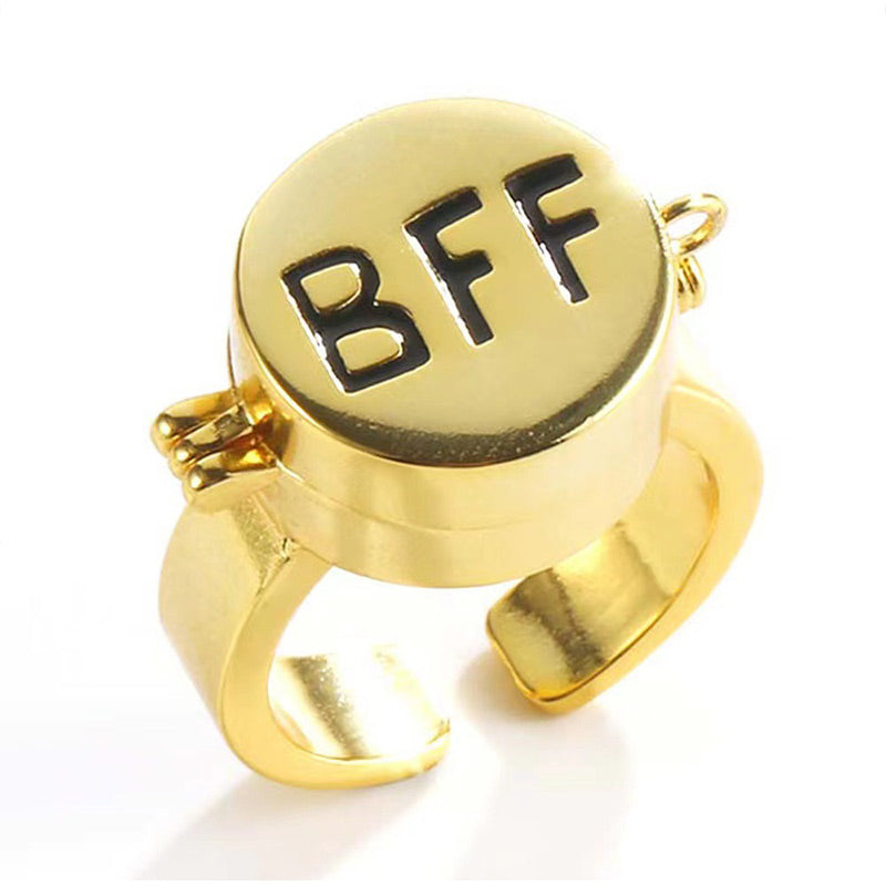 Best Friends Forever Ring Adjustable Spinner Ring Jewelry Gift for Lovers Best Friends