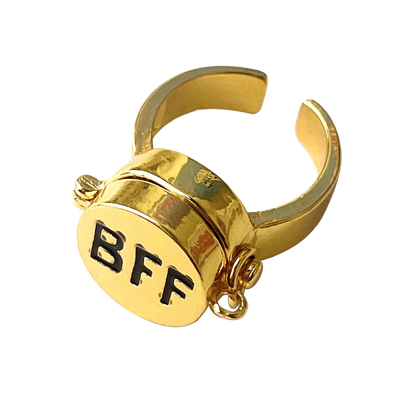 Best Friends Forever Ring Adjustable Spinner Ring Jewelry Gift for Lovers Best Friends