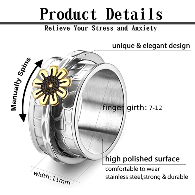 Fidget Anxiety Rings Daisy Spinner Ring Jewelry Gifts for Women
