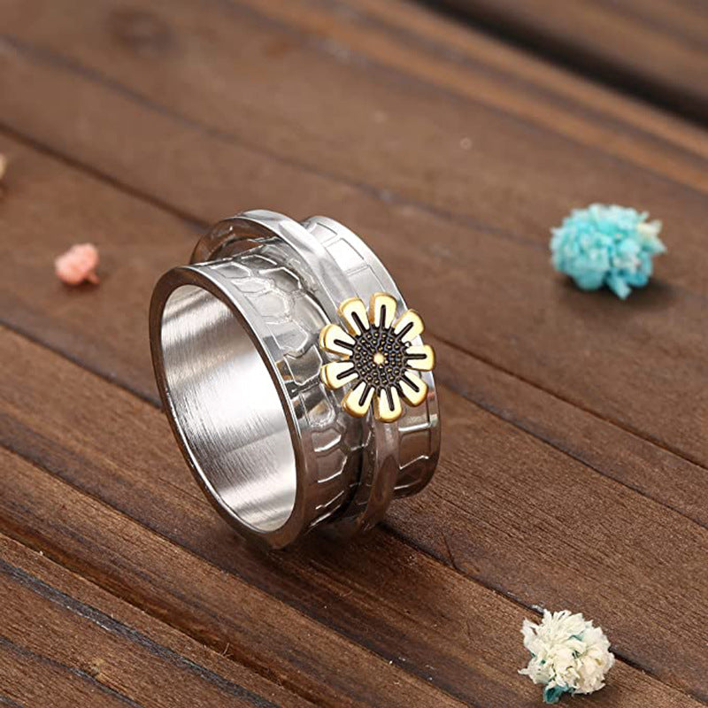 Fidget Anxiety Rings Daisy Spinner Ring Jewelry Gifts for Women