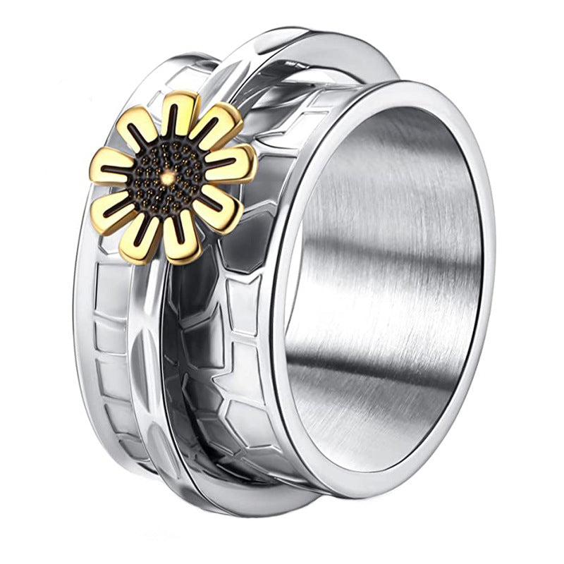 Fidget Anxiety Rings Daisy Spinner Ring Jewelry Gifts for Women