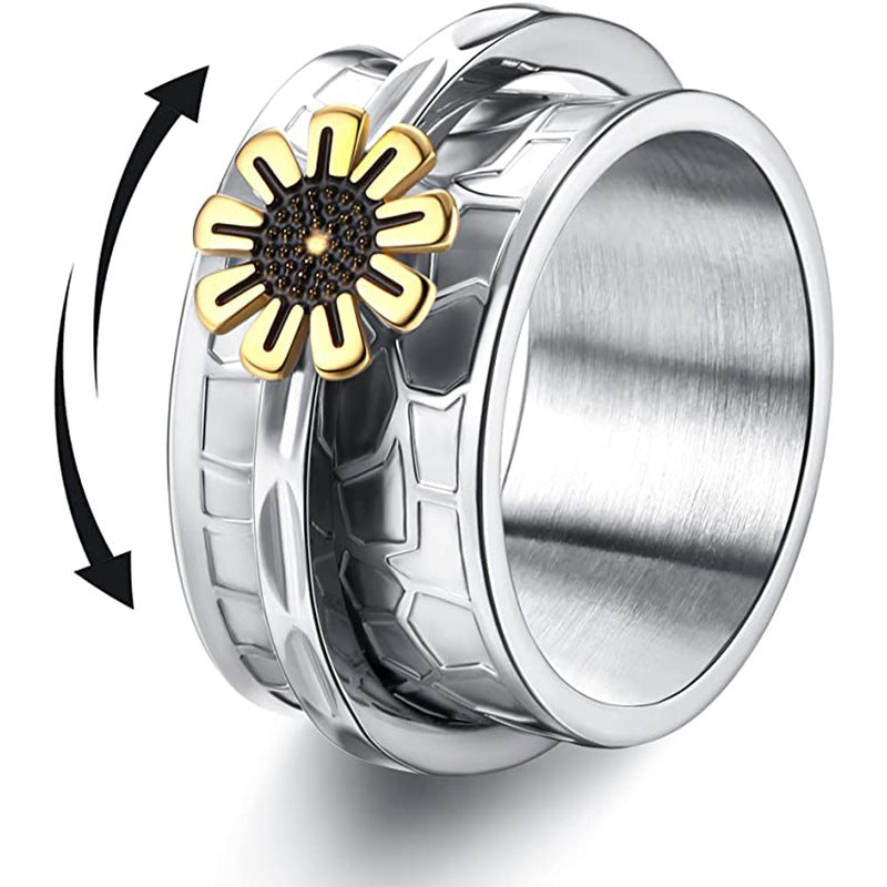 Fidget Anxiety Rings Daisy Spinner Ring Jewelry Gifts for Women