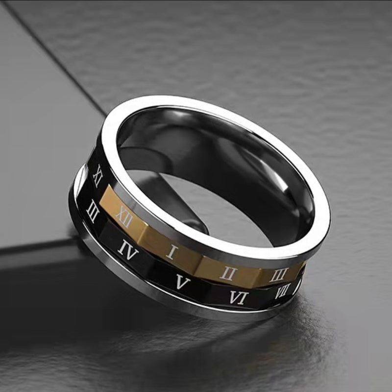 Fidget Anxiety Rings Roman Numerals Spinner Ring Jewelry Gifts for Women Men