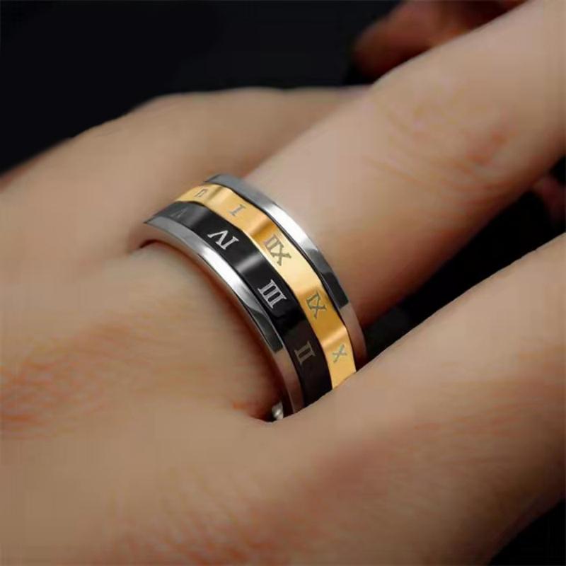 Fidget Anxiety Rings Roman Numerals Spinner Ring Jewelry Gifts for Women Men
