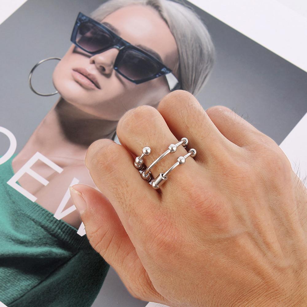 Morse Code Anxiety Spinner Ring Relieving Anxiety Ring Jewelry Gifts for Women Men