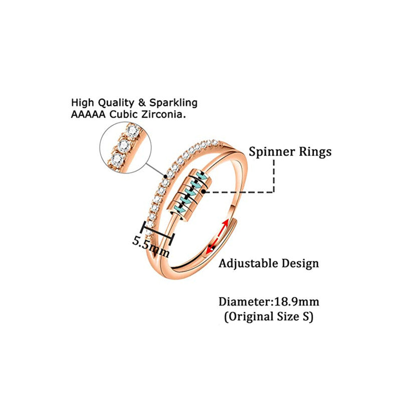 Spinner Ring Adjustable Anxiety Fidget Rings for Relieving Stress Ring Jewelry Gifts