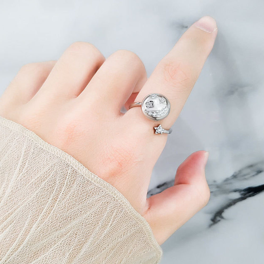 Fidget Anxiety Ring Open Adjustable Spinner Ring Jewelry Gifts for Women Girl