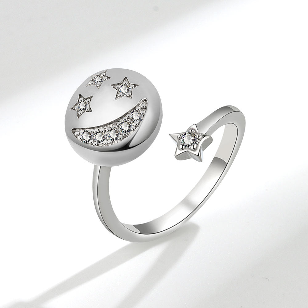 Fidget Anxiety Ring Open Adjustable Spinner Ring Jewelry Gifts for Women Girl