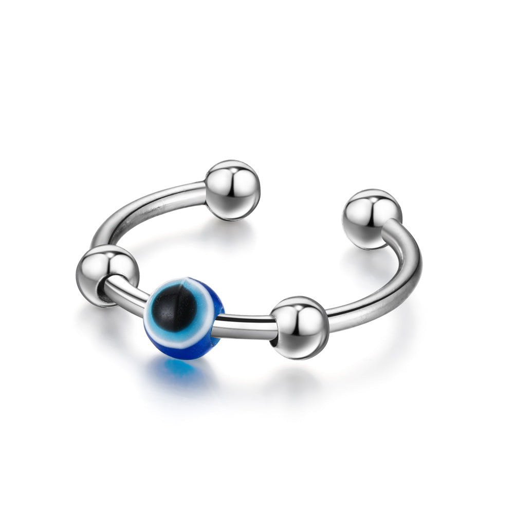 Fidget Anxiety Ring Open Adjustable Evil eyes Spinner Ring for Jewelry Gifts