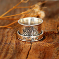 Fidget Anxiety Ring Meditation Leaf Spinner Ring Jewelry Gifts for Women Girls