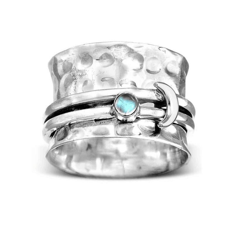 Fidget Anxiety Relief Rings Moon Spinner Ring Jewelry Gifts for Women Girls