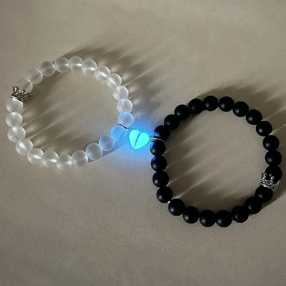 Magnetic Couple Crown Bracelet Set Valentine's Day Gift for Couples