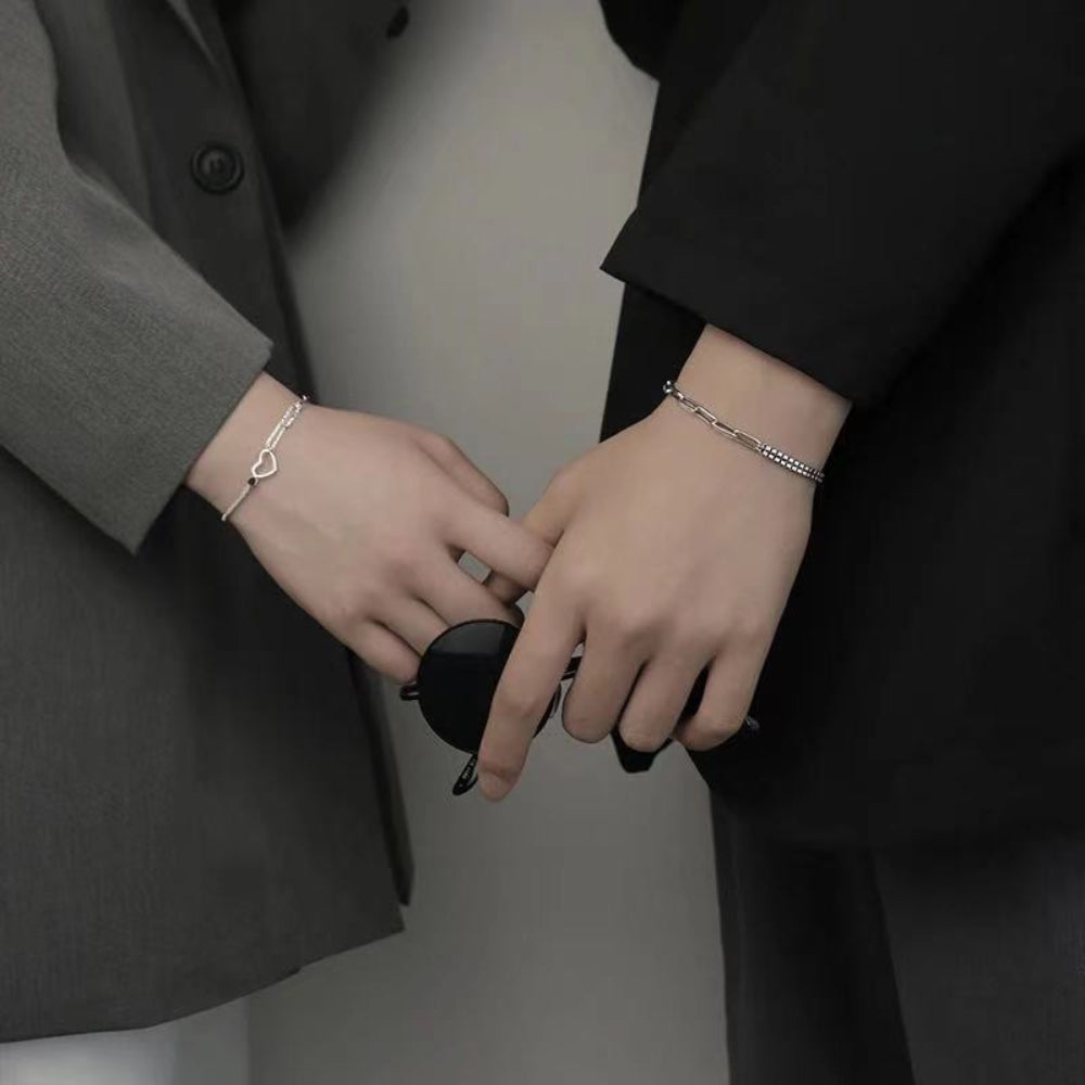 Magnetic Couple Sweet Heart Shape Bracelet Set Valentine's Day Gift for Couples