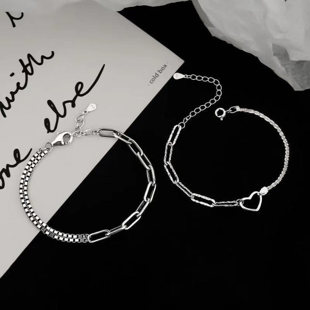 Magnetic Couple Sweet Heart Shape Bracelet Set Valentine's Day Gift for Couples
