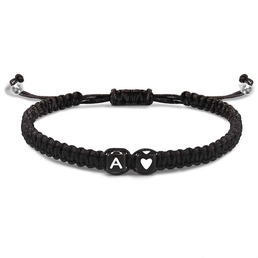 Alphabet Bracelet Heart Shape Braided Explosive Gifts